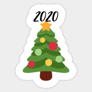 green christmas tree 2020 illustration Sticker